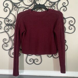 Forever 21 Rich Burgundy Crew Neck Sweater